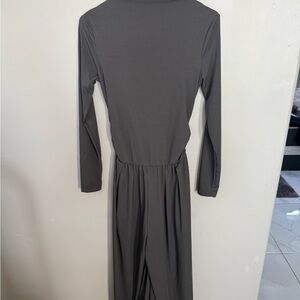Chic Long Sleeve Charcoal Jumpsuit